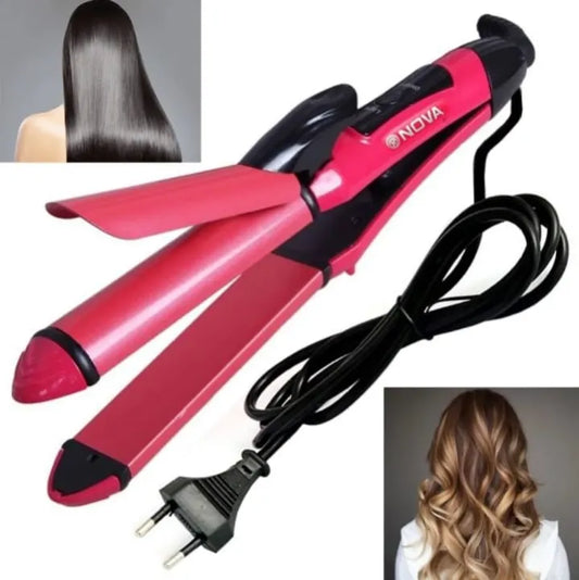 2-in-1 Nova Hair Straightener & Curler – Fast Heat Styling Tool