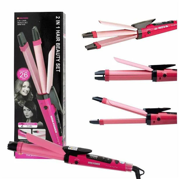 2-in-1 Nova Hair Straightener & Curler – Fast Heat Styling Tool